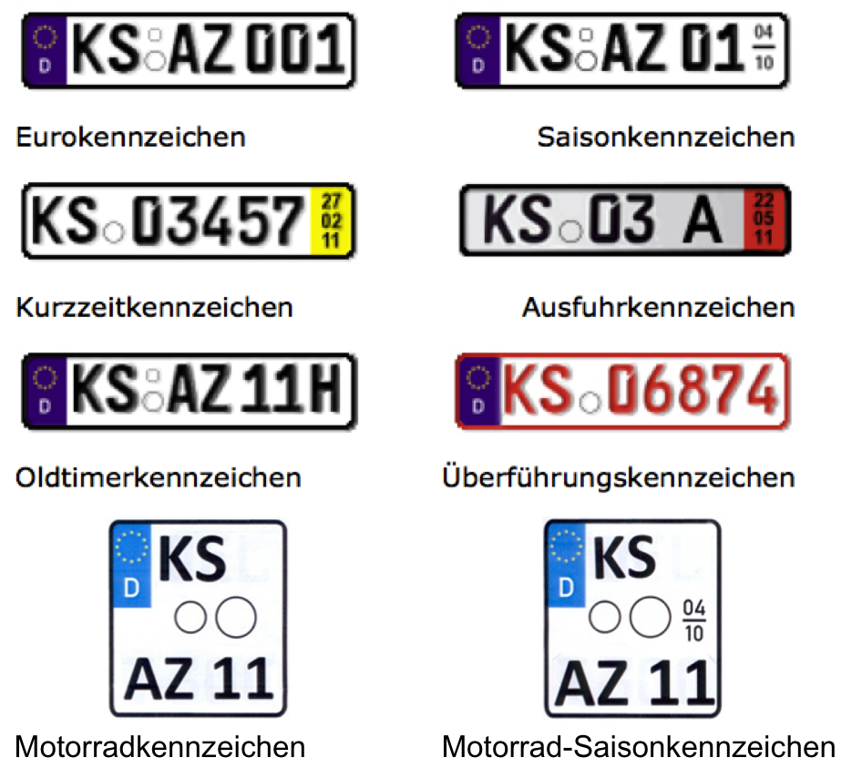 KFZ Kennzeichen Autoschilder und Zulassungsservice in Kassel A und Z